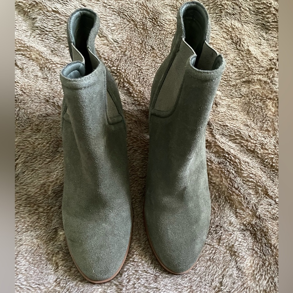 Splendid Marika Suede Bootie In Olive size 11